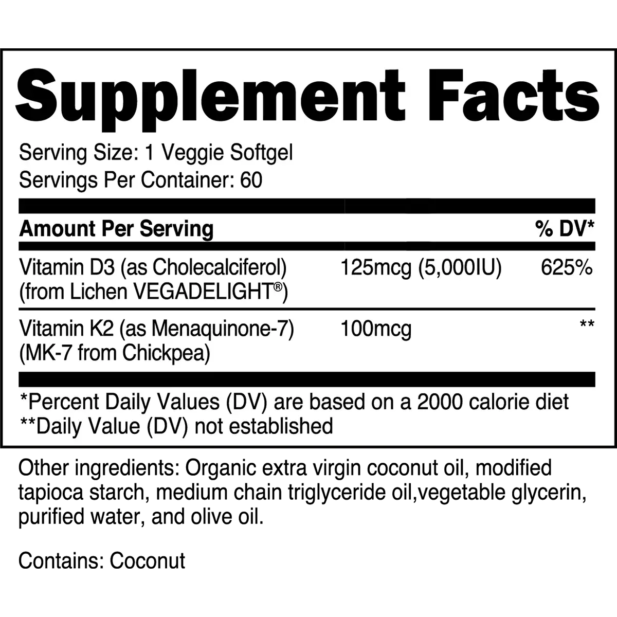 Vitamin D3 and K2
